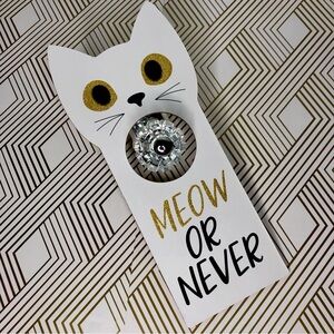 MEOW or‎ NEVER Kitty Cat Lover Adorable Wooden Door Hanger NEW!